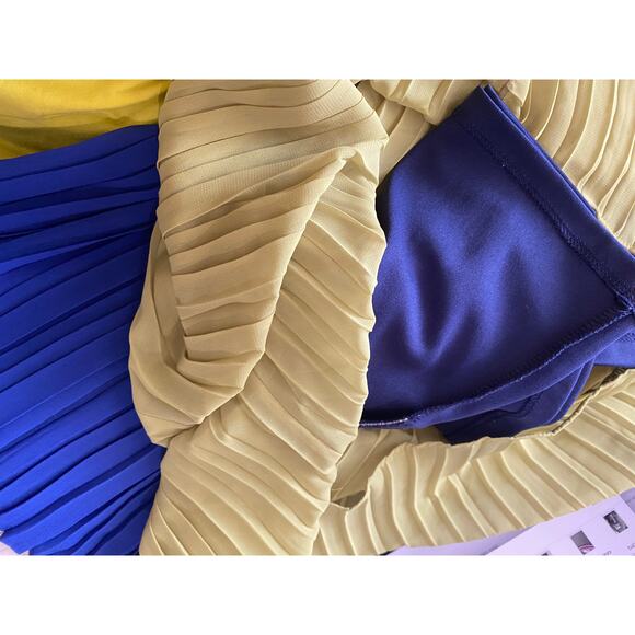 Max and Cleo Size 8 color-block pleated Melissa maxi dress - Picture 7 of 8